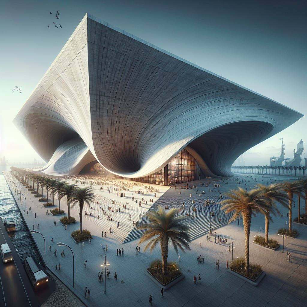 Naval-Inspired Concrete Museum on a Beach