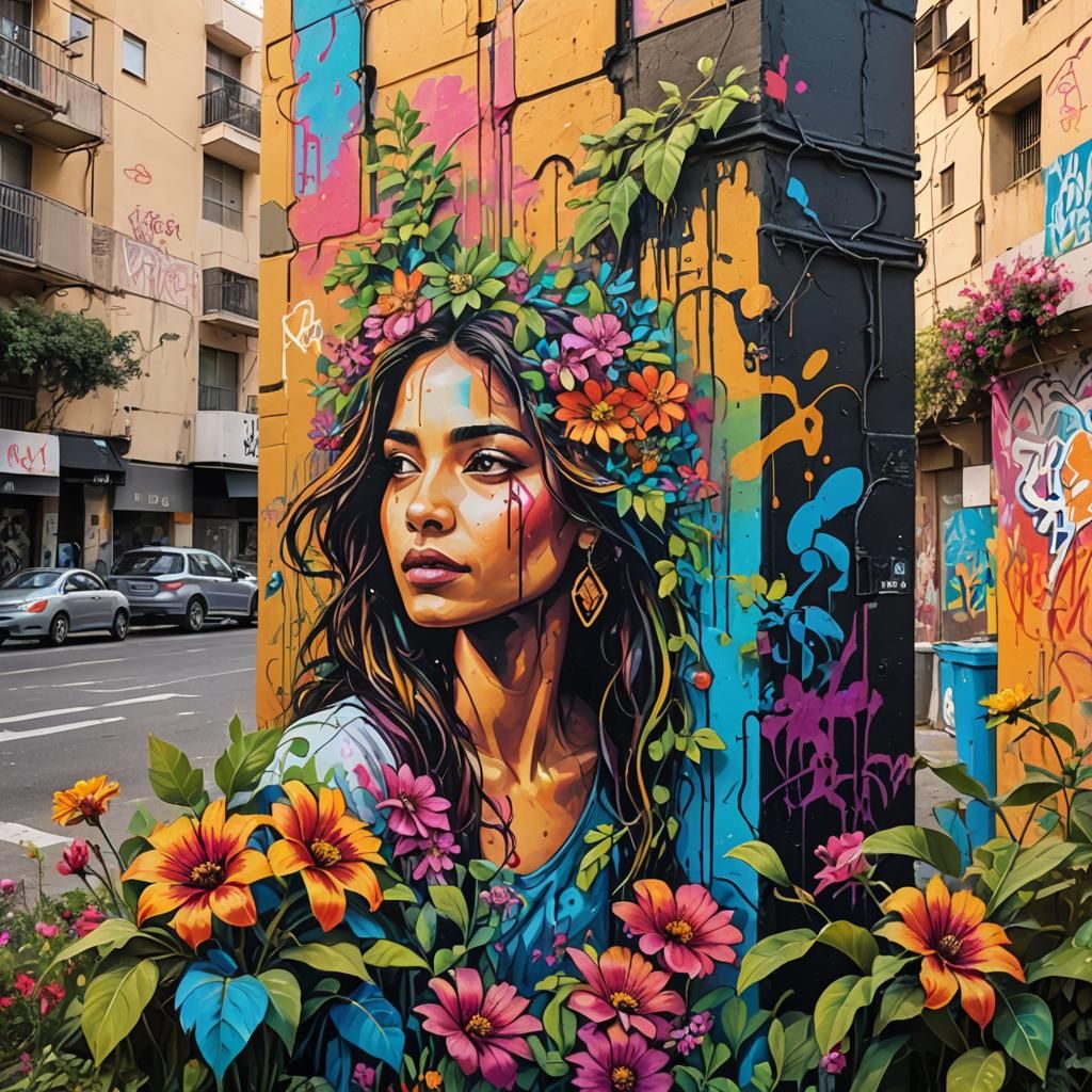 Vibrant Street Art of Yifat in Flowering City