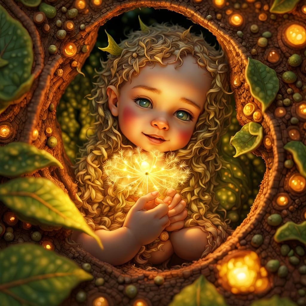 Enchanting Elven Child with Dandelion Seeds
