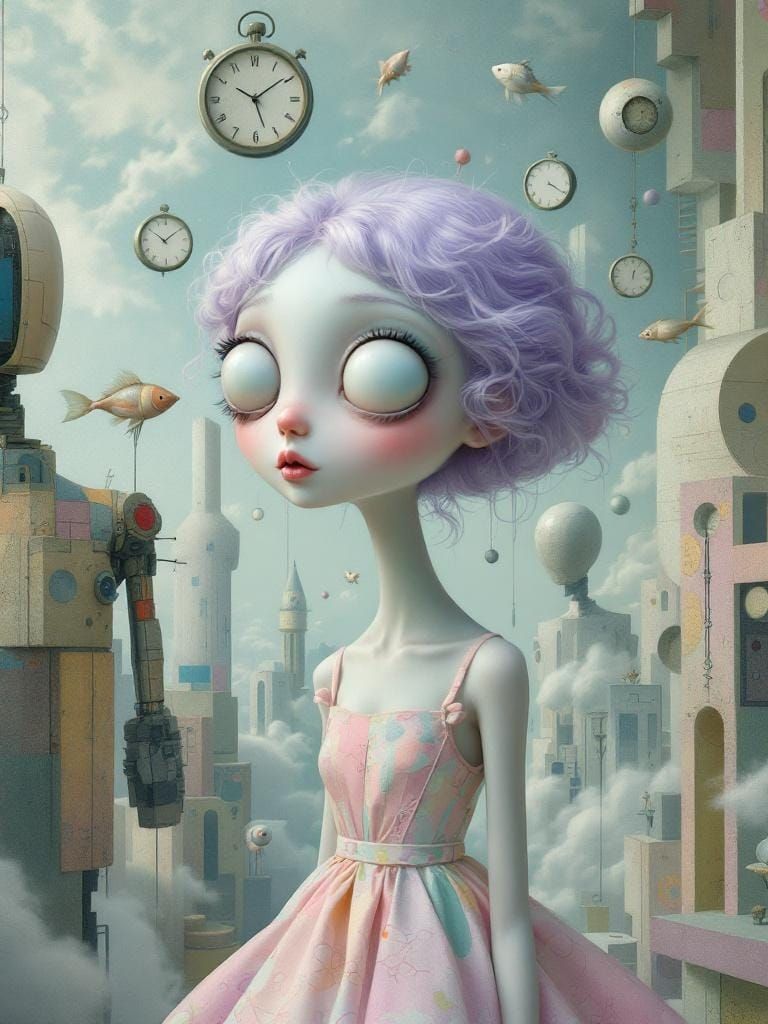 Surreal Dreamscape: Dadaism-Inspired Whimsical Character