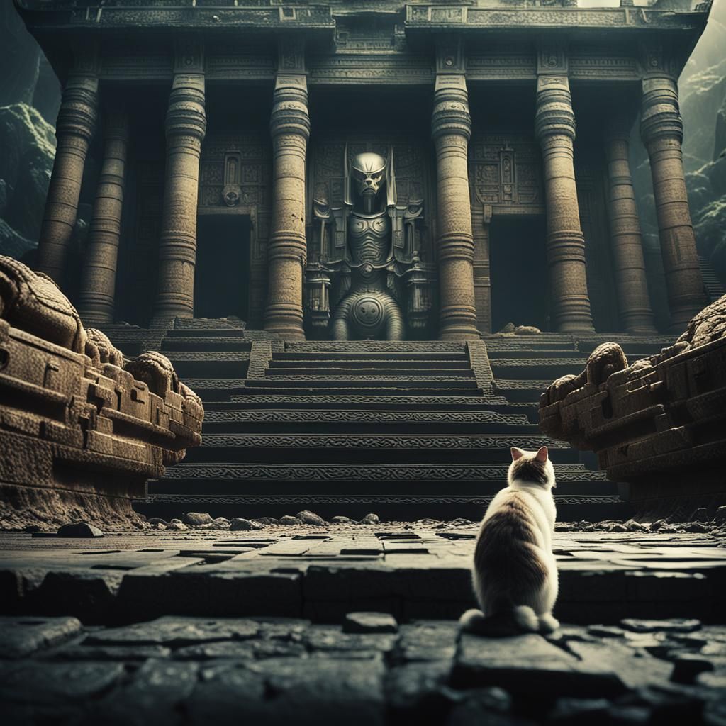Cat Astronaut Discovers HR Giger Temple