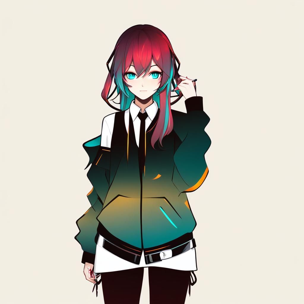 Stylized Anime Girl in a Modern Aesthetic