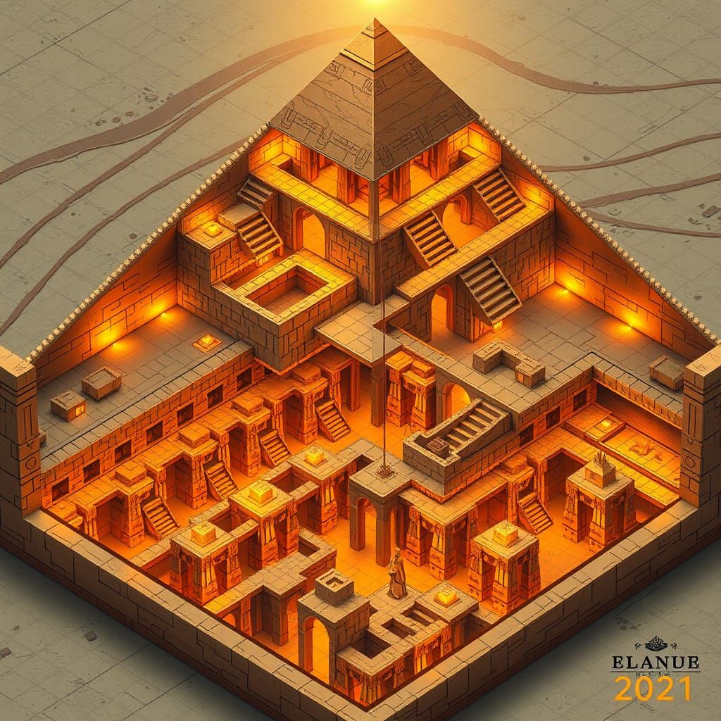 Ancient Pyramid Cross Section Unveils Hidden Grid of Tunnels...