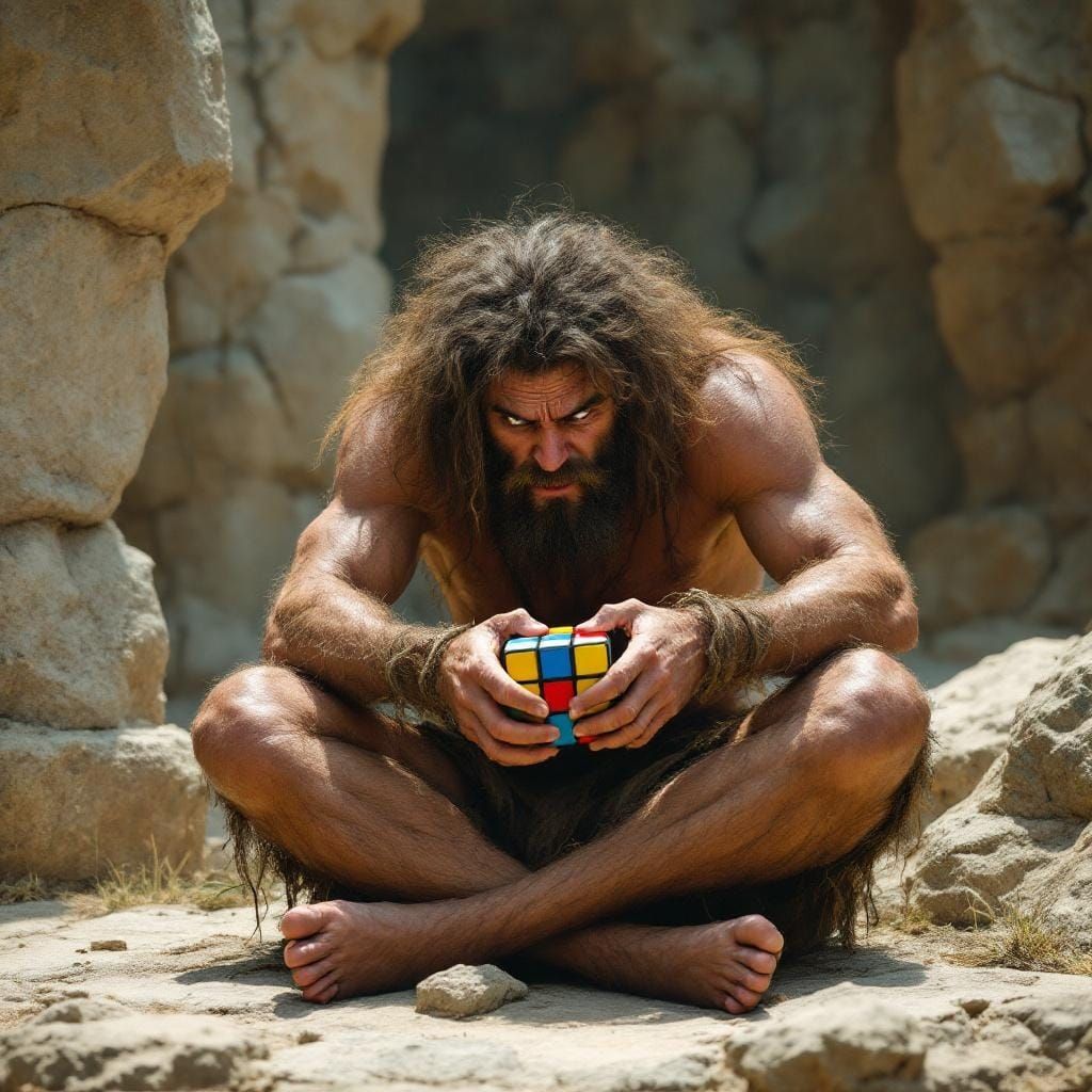 Dumbfounded Caveman and Rubik's Cube Conundrum