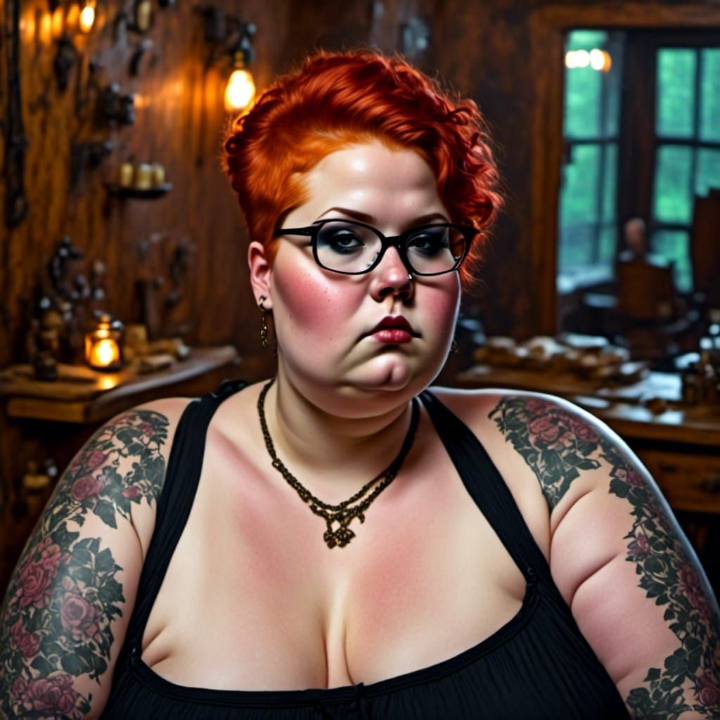 Curvy Redhead in Sauna