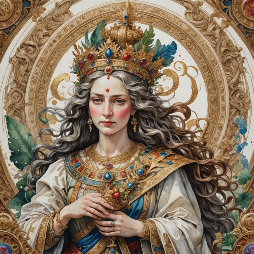 Juno, Queen of the Gods: Watercolor Artstation Portrait