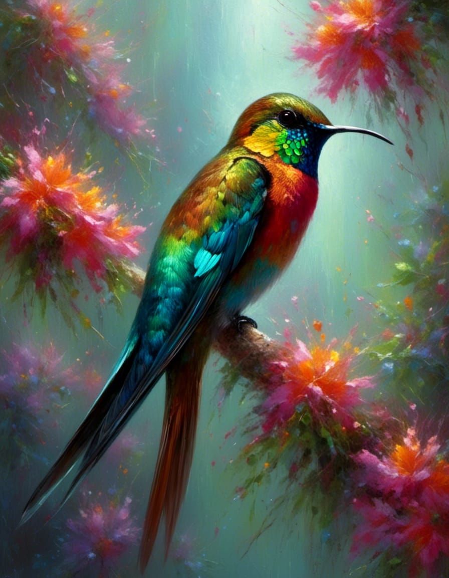 Rainbow Swallow-Tailed Hummingbird