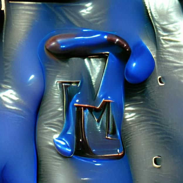 Blue Rubber Letter M: AI Generated Design