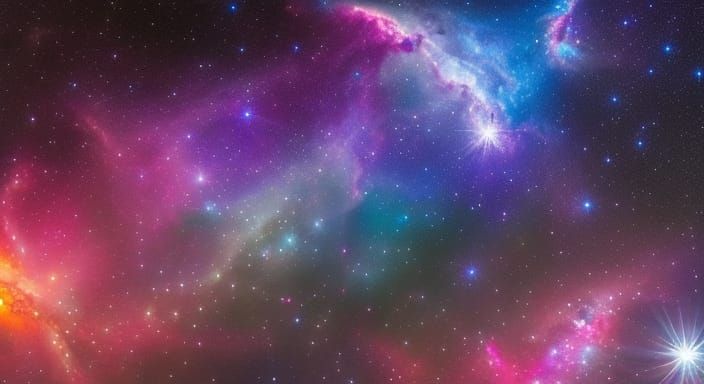 Holographic Astral Cosmic Stargazing in Watercolor Art