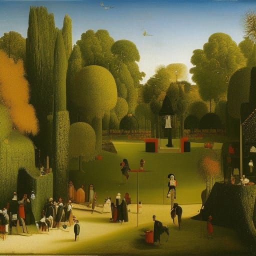 Bosch-Inspired Triptych: The Ship of Fools and Garden of Ear...