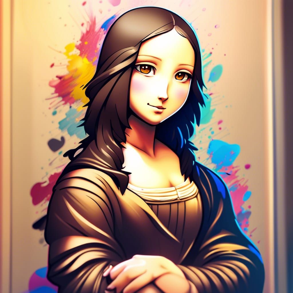 Anime Style Mona Lisa Digital Art
