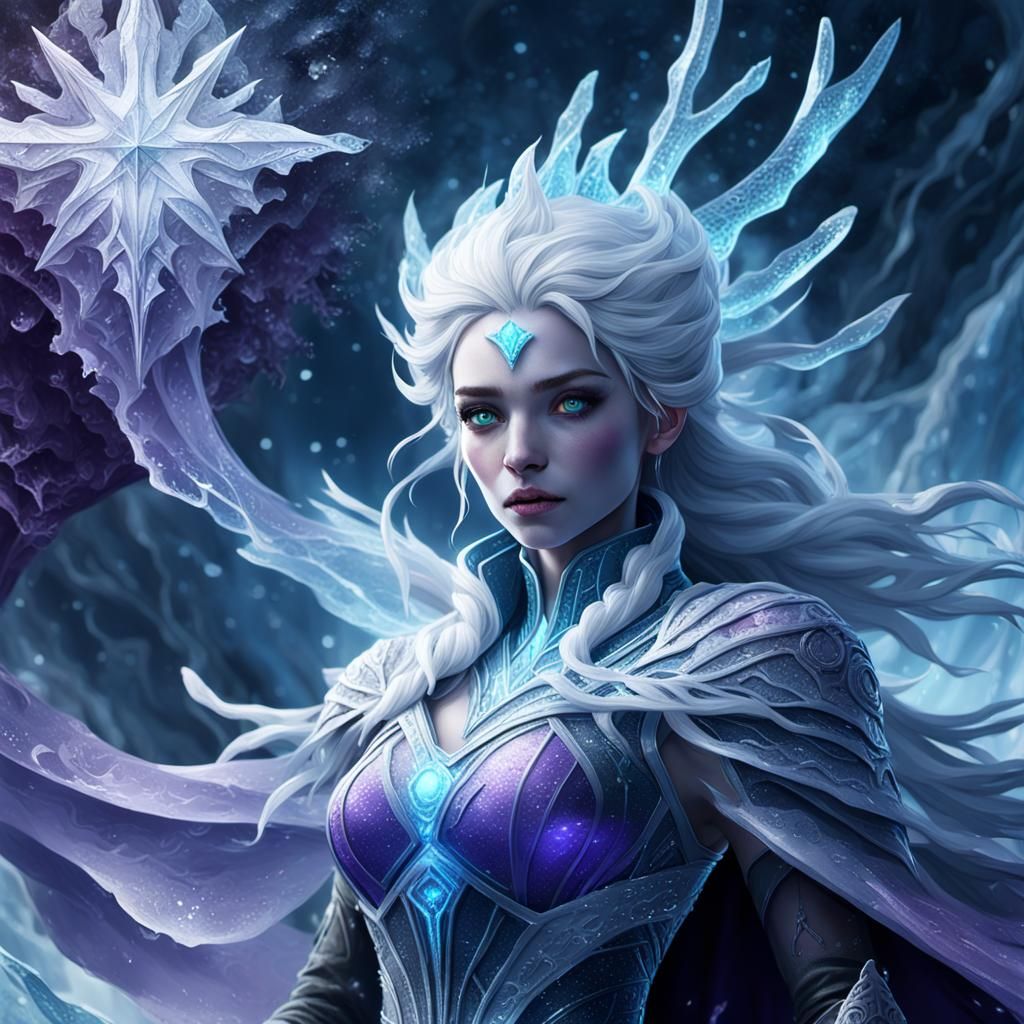 Hyper-Realistic Dark Fantasy Goddess Frozen in Time