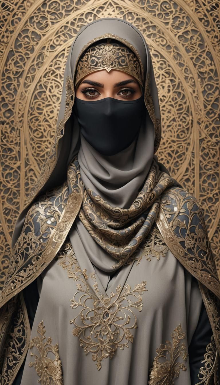 Elegant Niqab Fashion Model in 4K Realism