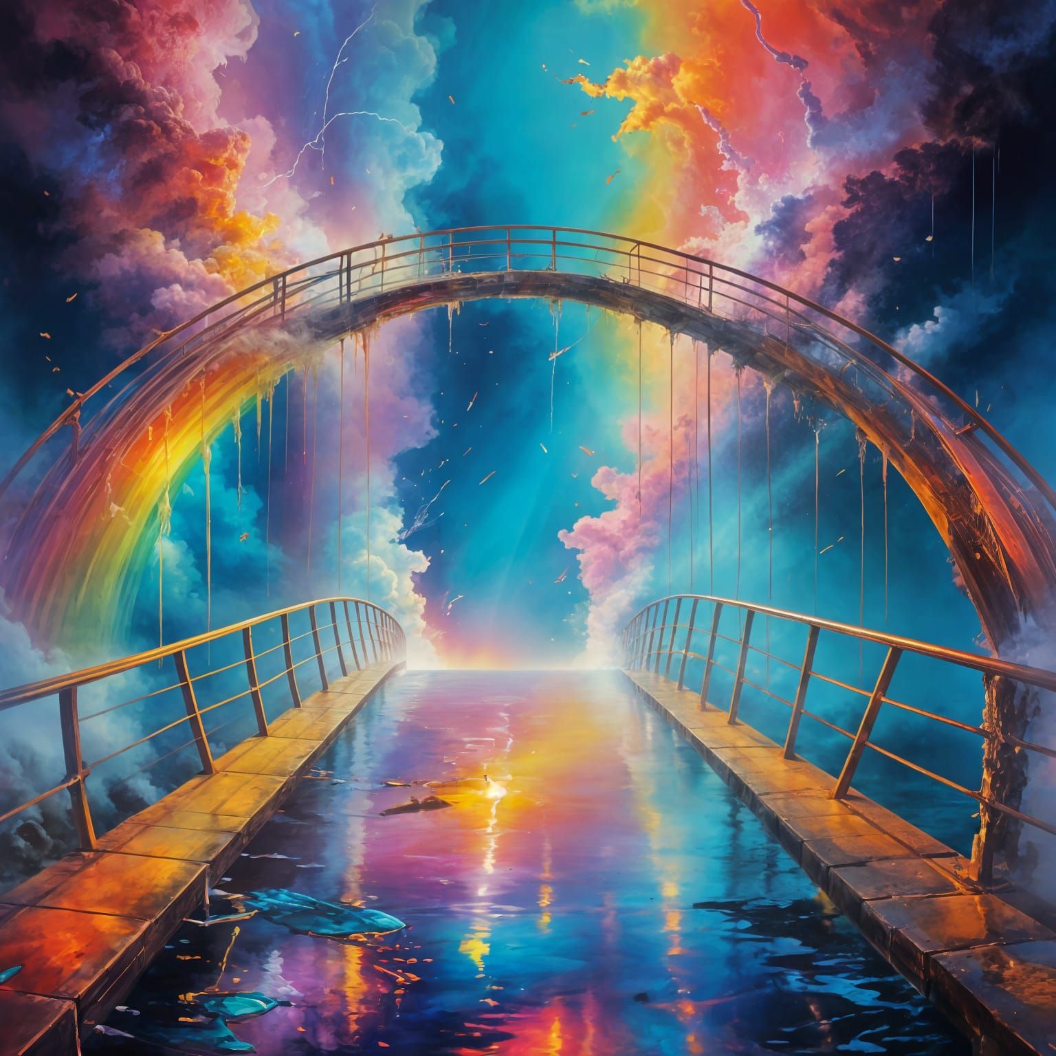 Surreal Rainbow Portal Transitions Dimensions