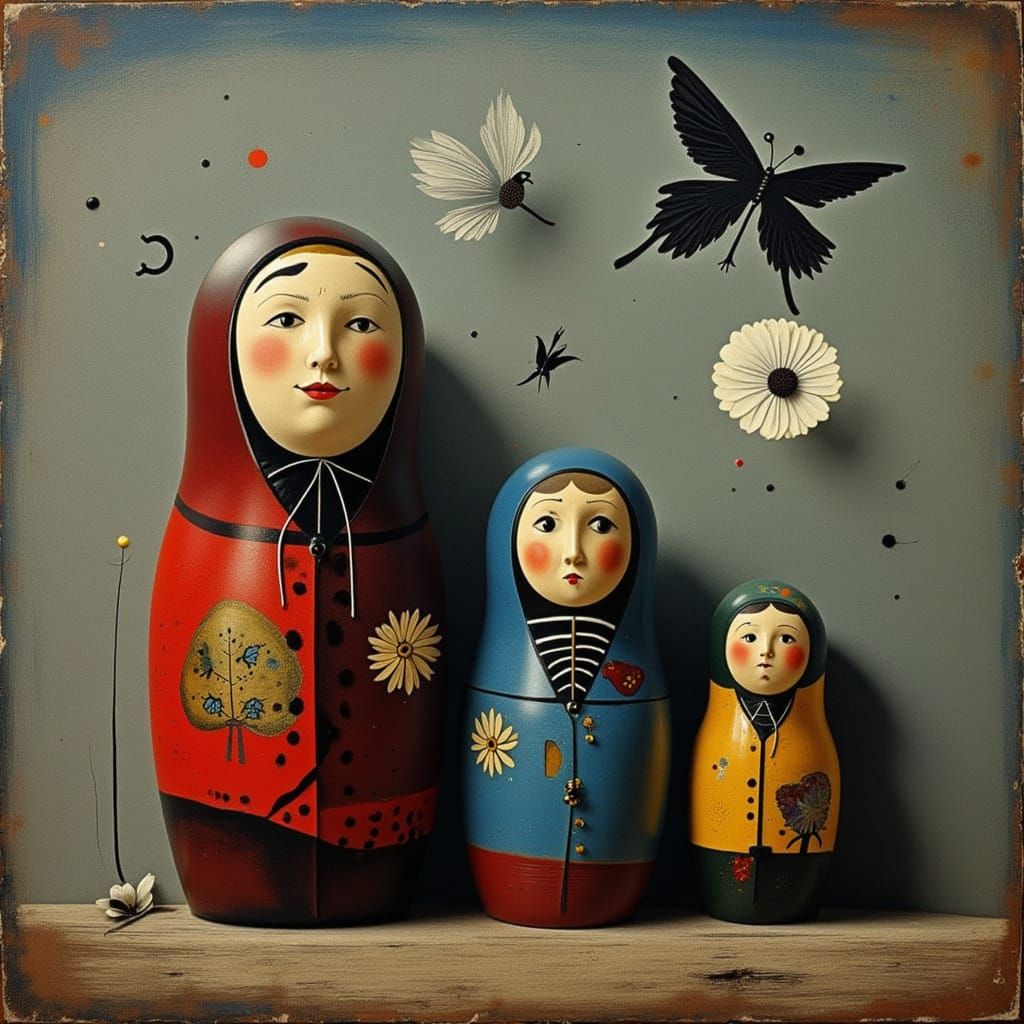 Matryoshka Dolls in the Style of Andrei Tarkovsky