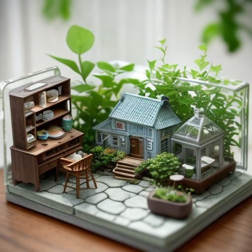 Miniature Dollhouse Planetarium Aquarium Diorama