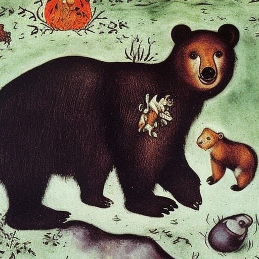 Bear Attack in Renaissance Style