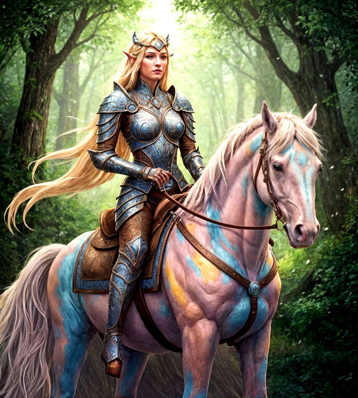 Pastel Horse in Hyperdetailed Splash Art Style