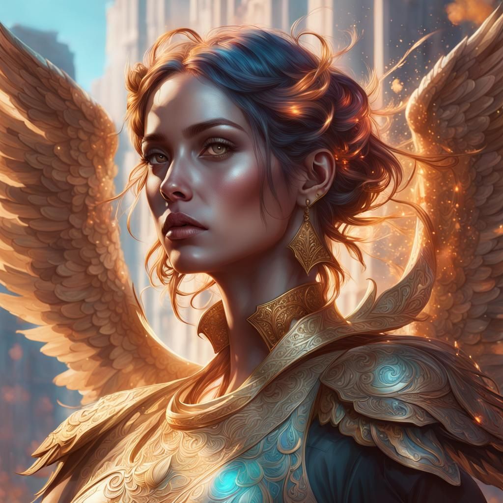 Angelic Portrait in Hyperdetailed Lighting