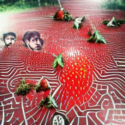 Lush Strawberry Field in Summer Sunlight