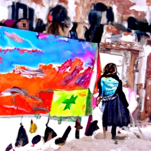 Girls as Freedom Symbols in Gouache Watercolor