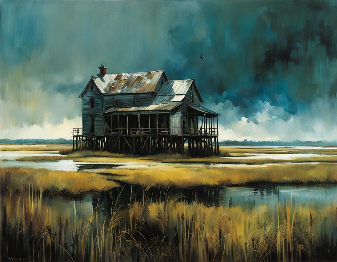 North Carolina Marshlands Meet the Sea: Surreal Art