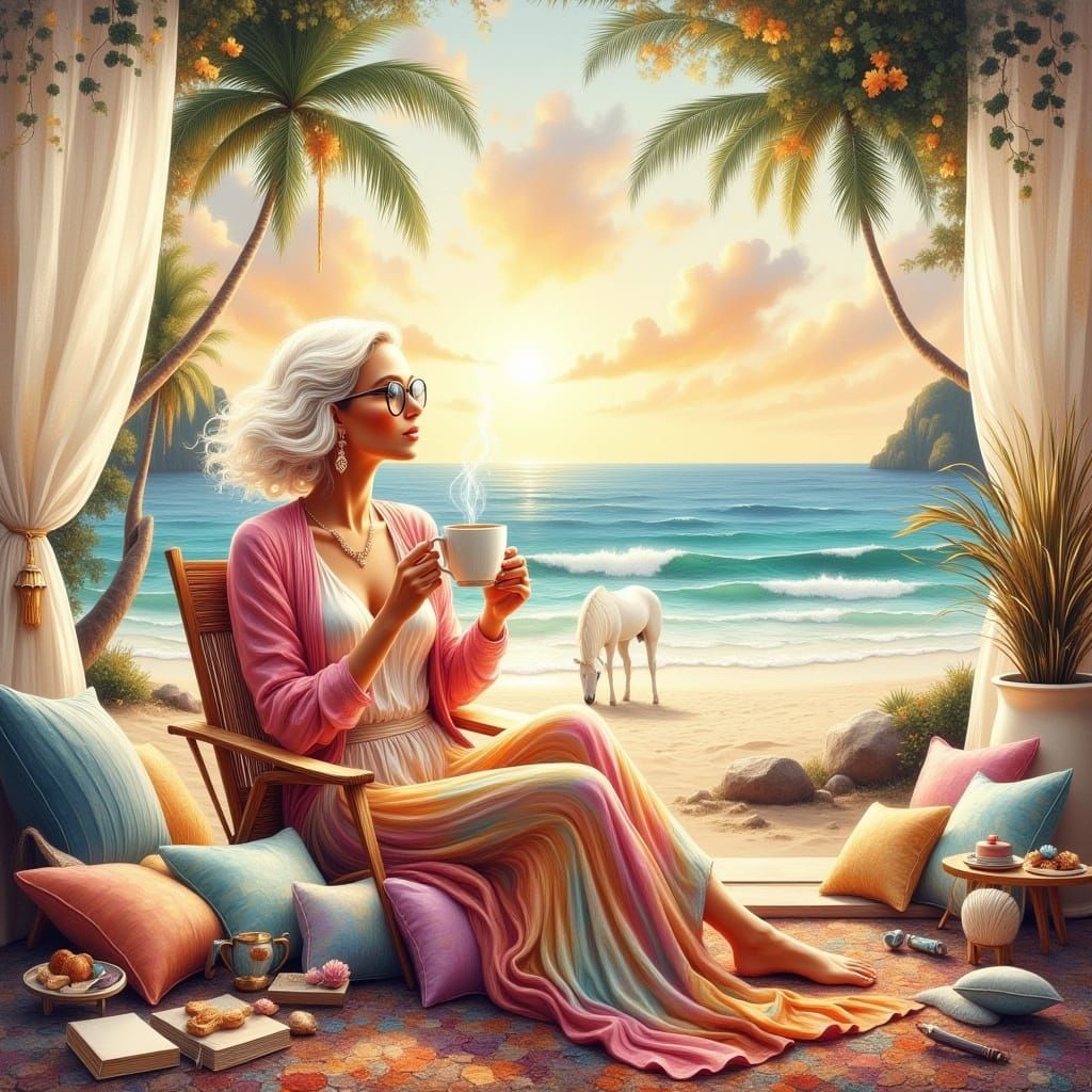 Ethereal Bohemian Paradise in Dreamy 4K Watercolor