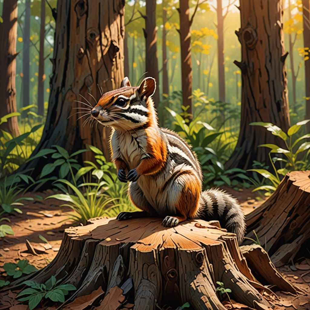 Australian Wildlife Numbat in Forest Glade
