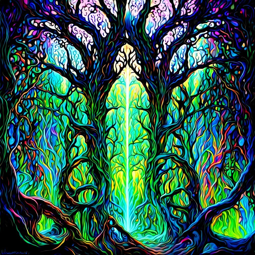 Eldritch Portal with Ethereal Beings of Light