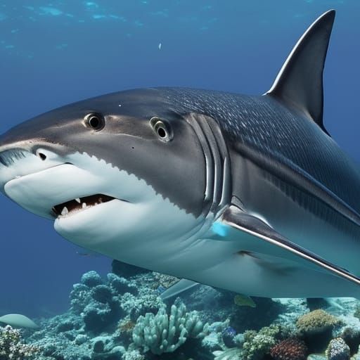 Yin Yang: Two Blue Fish in Abstract Underwater Scene