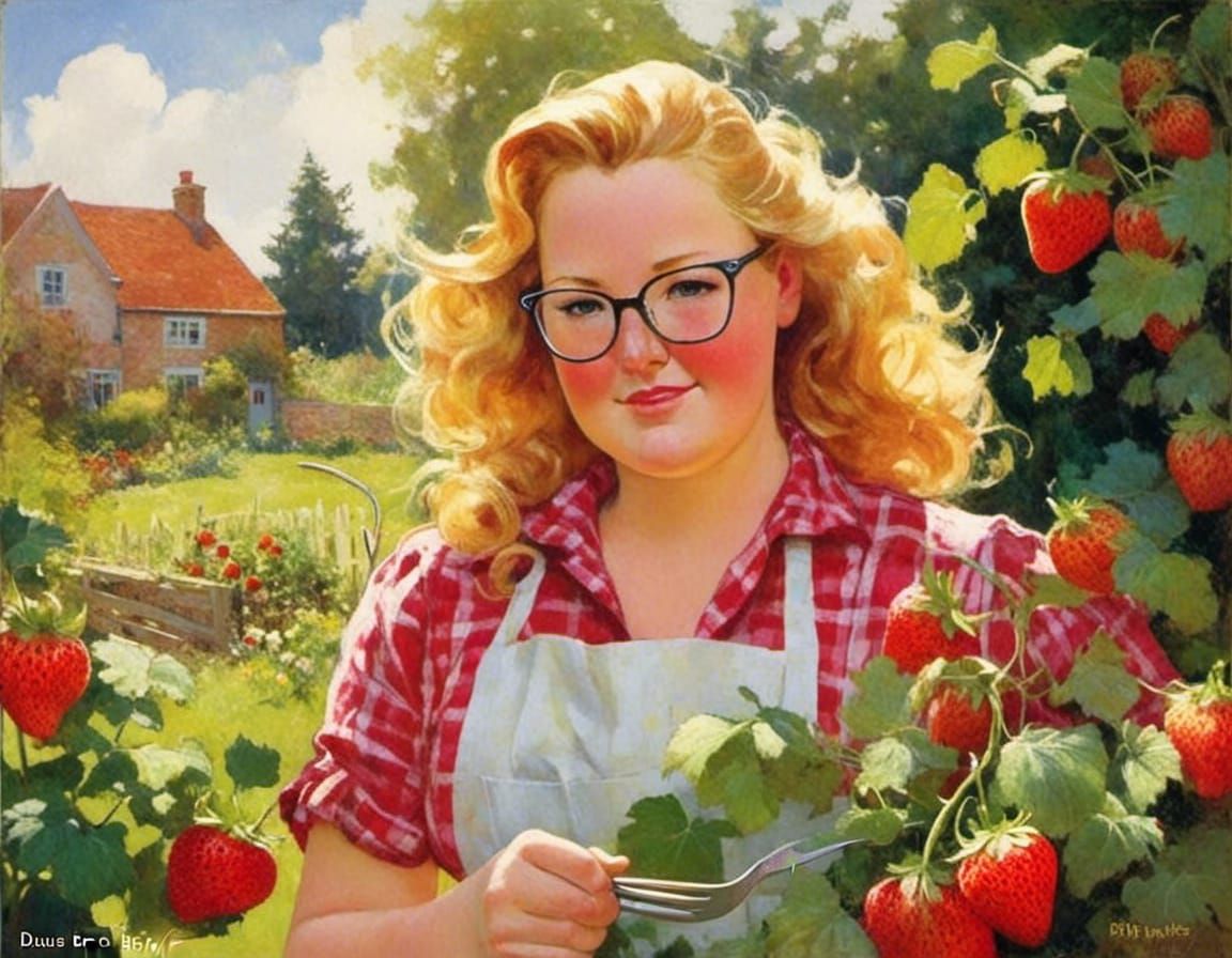 Pinup Girl in Victory Garden Illustration