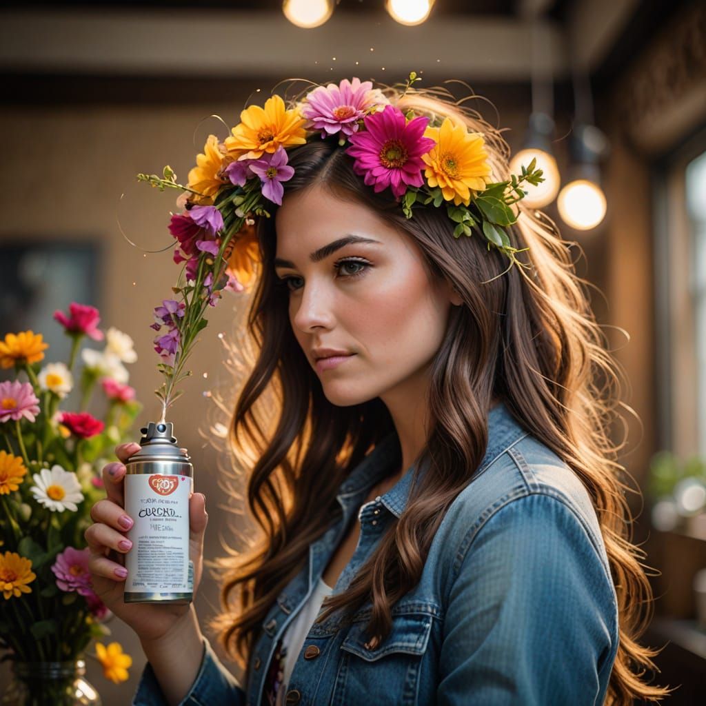 Glamorous Hairspray Blooms in Hair