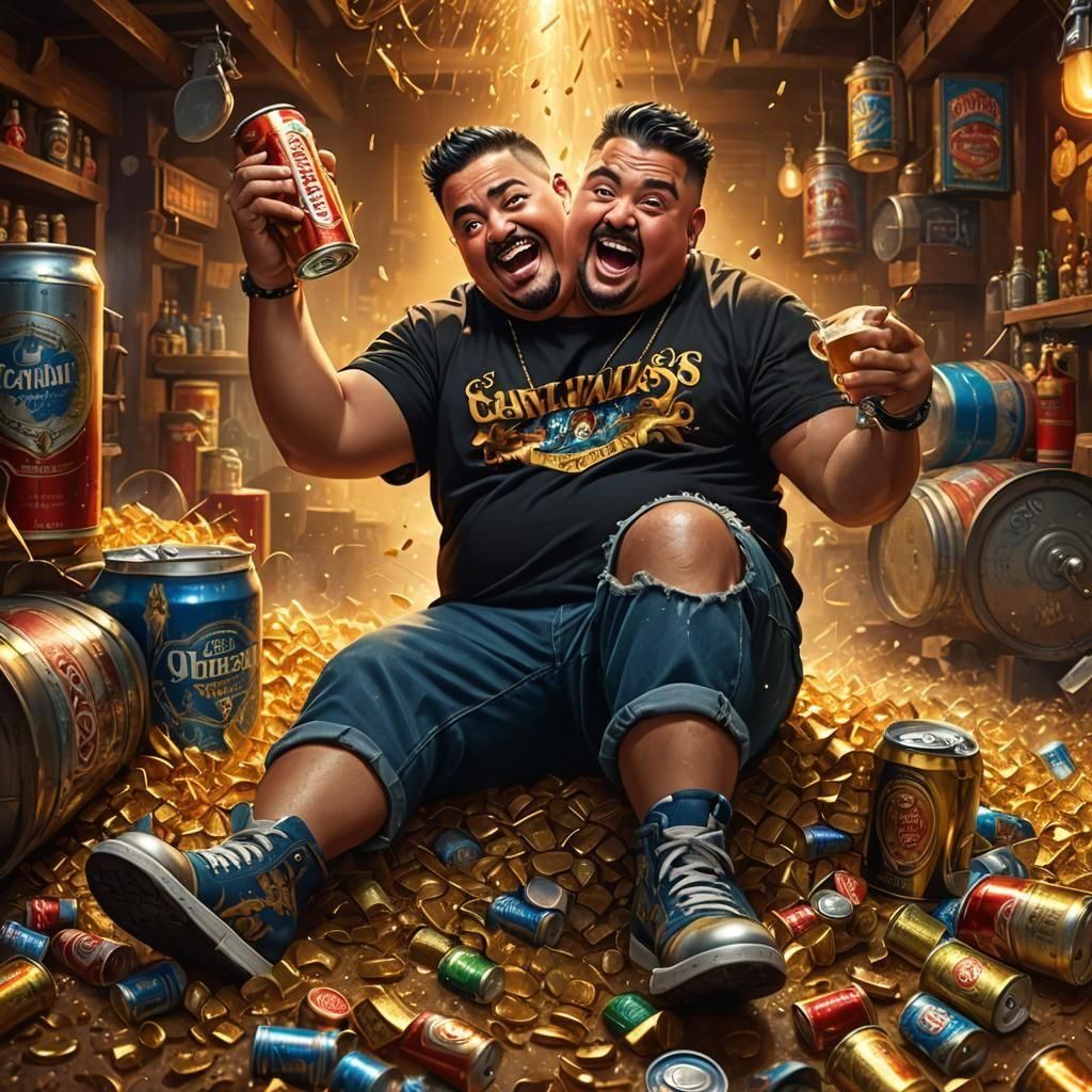 Gabriel Iglesias Crushing Beer Can: Fantasy Concept Art