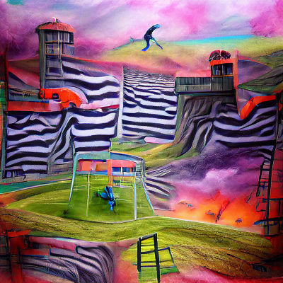 Futuristic Prison in Brutalist Cyberpunk Style