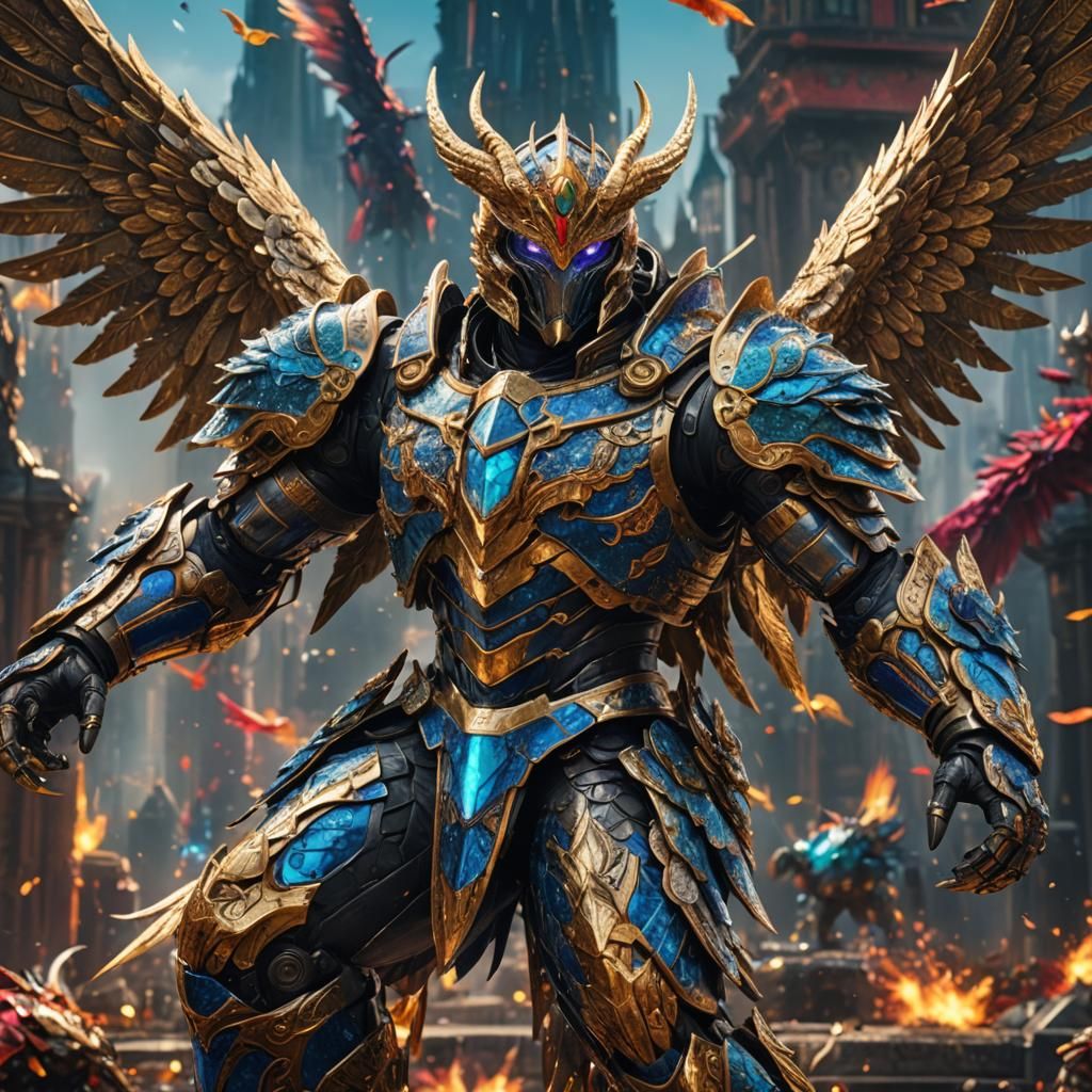 Armored Winged Prince: Dynamic Action in 3D