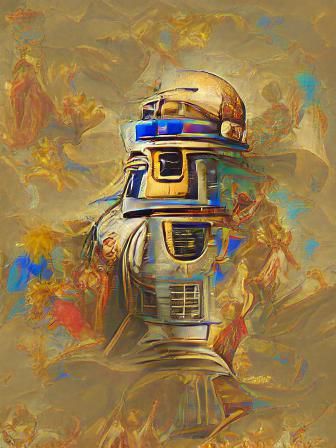 Renaissance Astromech Droid Portrait in 8K
