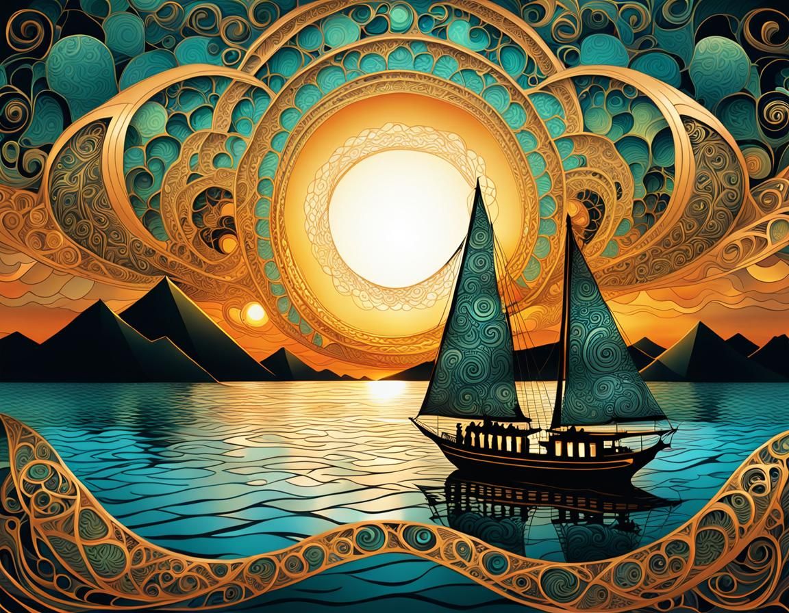 Nile Cruise Anniversary in Abstract Fractal Art