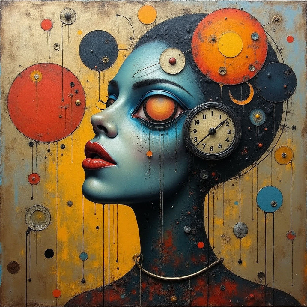 Mechanical African Woman in Dadaist Surrealism