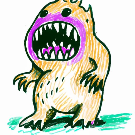 Terrifying Monster with Large Teeth in Horror Style