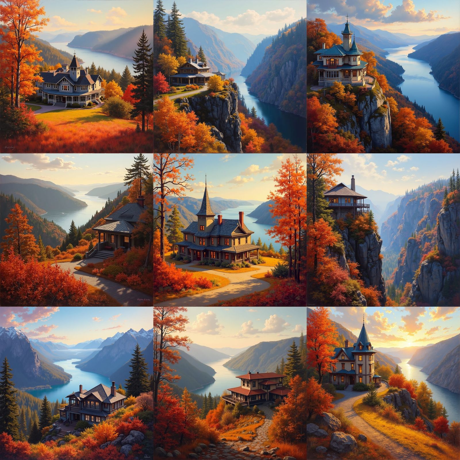 Crown Point Vista House Autumn Colors Columbia River Gorge