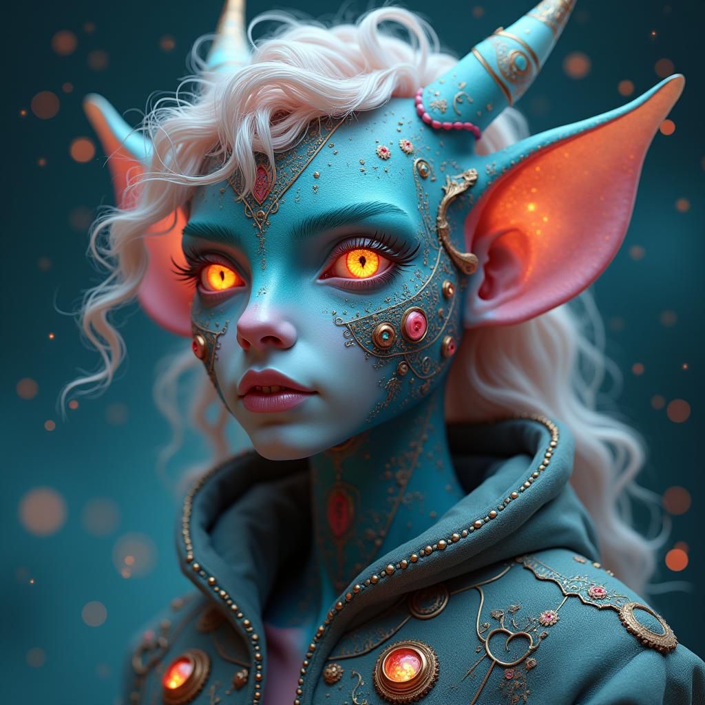 Cosmic Portrait in Dreamlike Sci-Fi Style