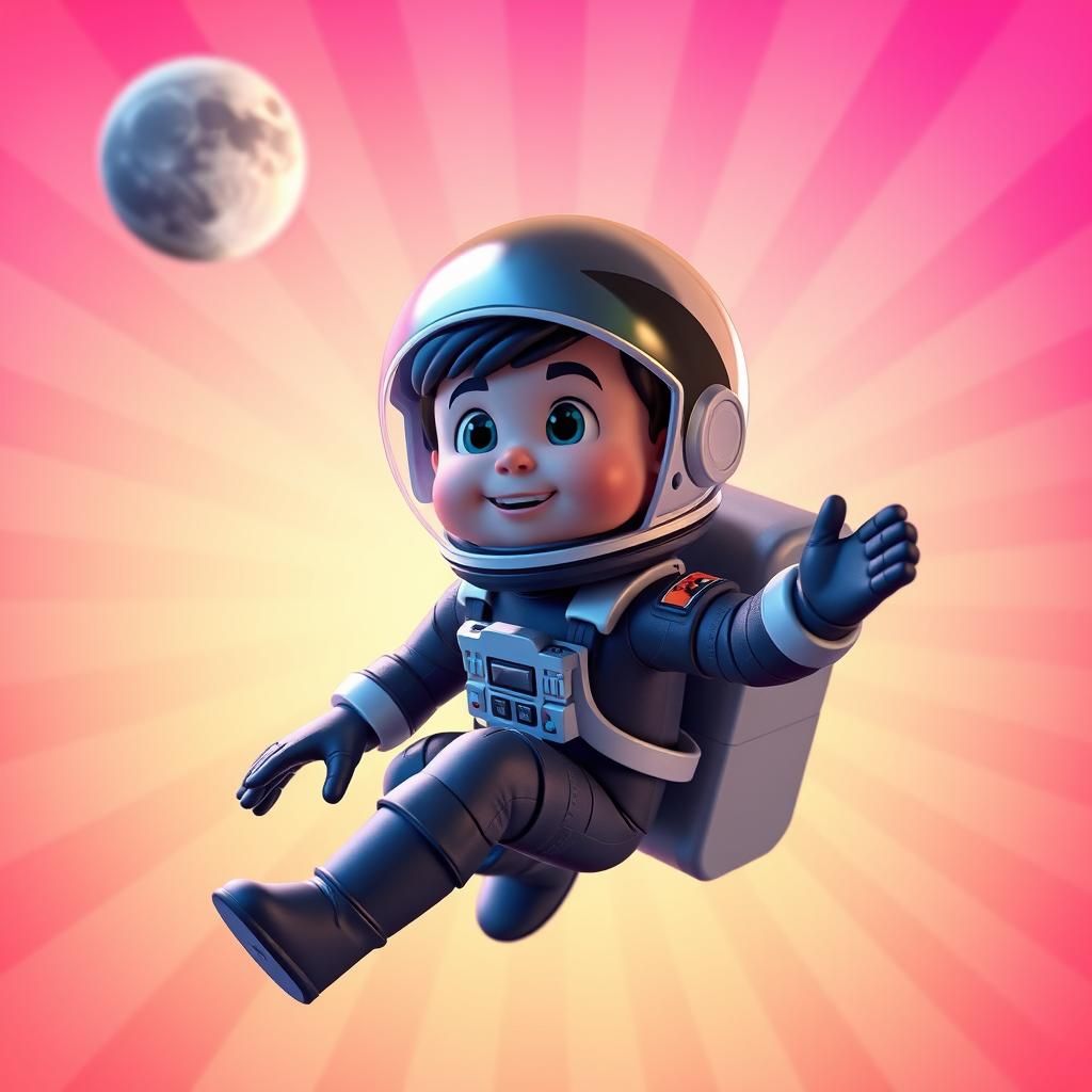 Captain Spaceboy's Lunar Voyage: 3D Digital Art