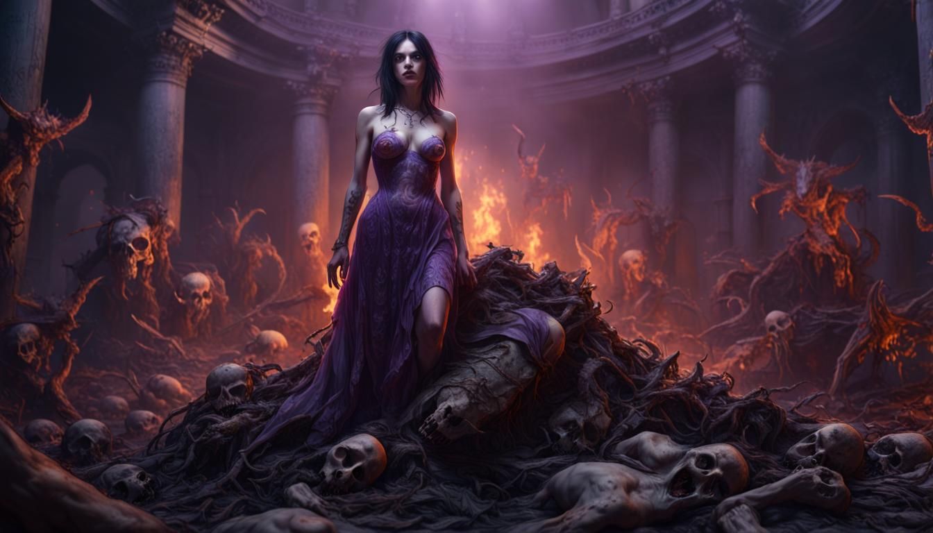 Demon Queen of the Wasteland: Dark Fantasy Art