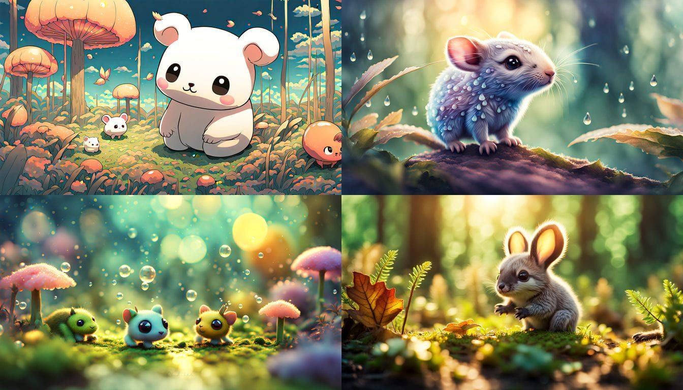 Gorgeous Miniature Mammals in Kawaii Style