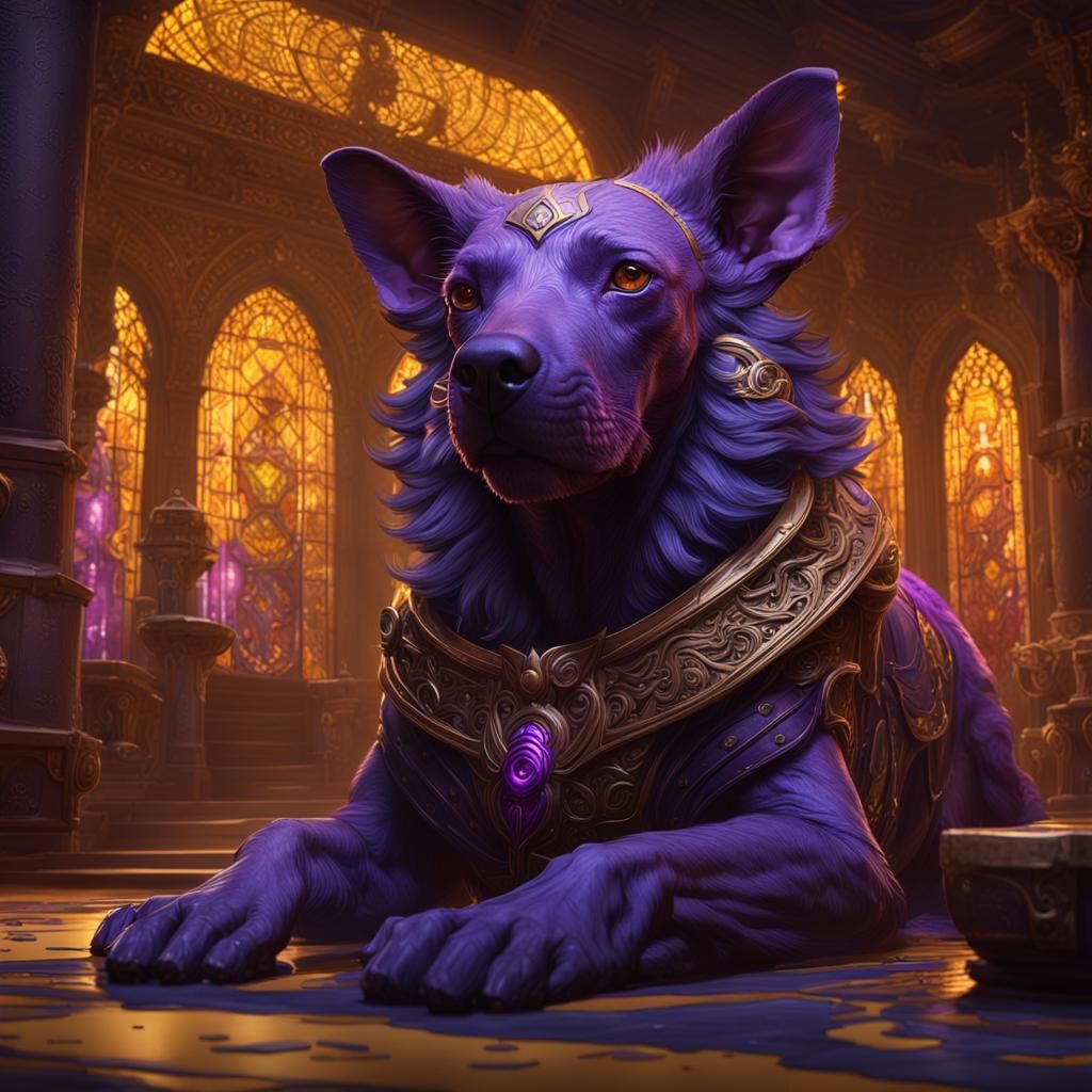 Hyperdetailed Xoloitzcuintle in Dark Fantasy Style