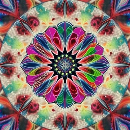 Surrealistic Garden: Kaleidoscopic 3D Render in CGI