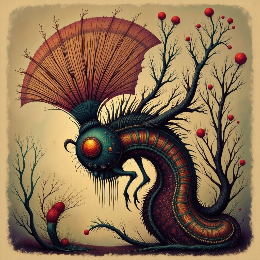 Surreal Sharp-Toothed Creature Design