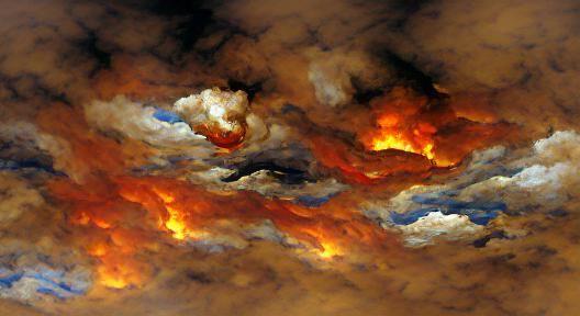 Fiery Seraph in a Celestial Sky