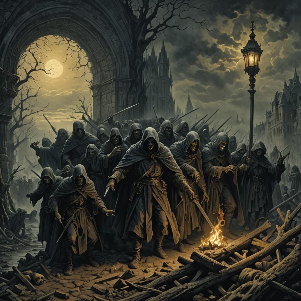 Nightmare Fuel: A Horrific Vision in Dark Art Style