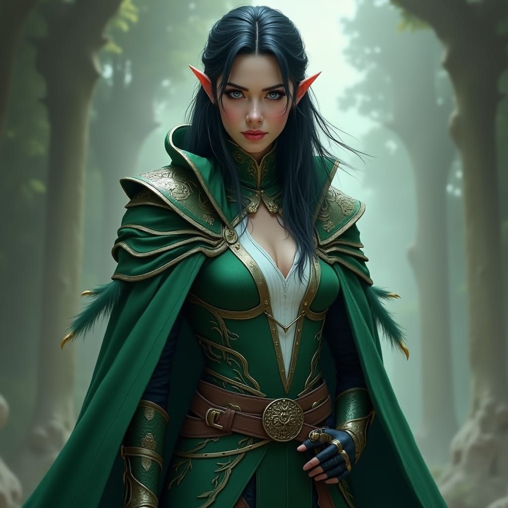 Epic Elf Mage Portrait in Comic Book Style